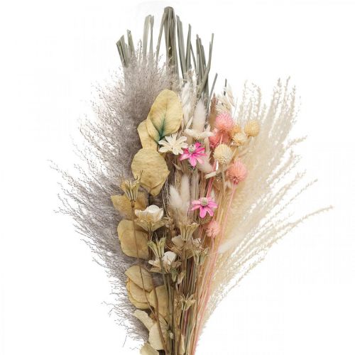 Bouquet di fiori secchi Boho Pink Decorazione essiccata sbiancata 80cm 140g