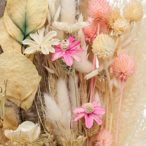 Bouquet di fiori secchi Boho Pink Decorazione essiccata sbiancata 80cm 140g