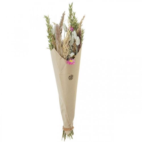 Floristik24 Bouquet di fiori secchi erba Phalaris fiori di paglia rosa 60cm 110g