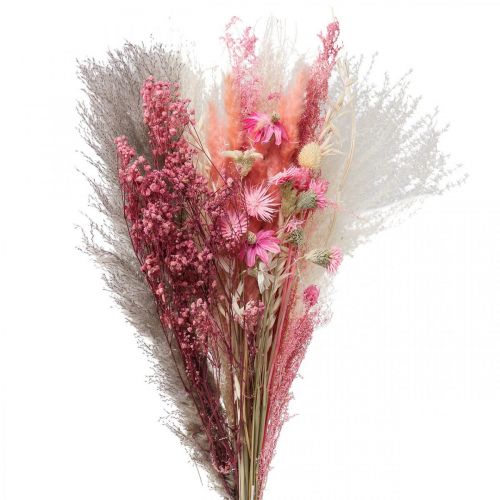Floristik24 Bouquet di fiori secchi rosa bianca phalaris masterwort 80cm 160g
