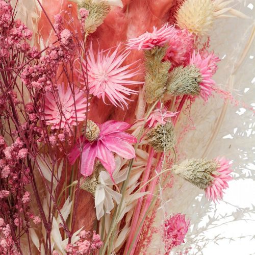 Prodotto Bouquet di fiori secchi rosa bianca phalaris masterwort 80cm 160g