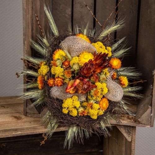 Mazzo di fiori secchi Mazzo di fiori di prato Arancio H50cm 300g