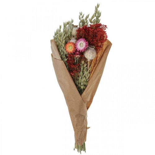 Prodotto Bouquet di fiori secchi Bouquet di fiori di campo Rosso H50cm 150g