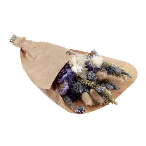 Prodotto Bouquet di fiori secchi fiori di paglia spiaggia lilla viola 30 cm