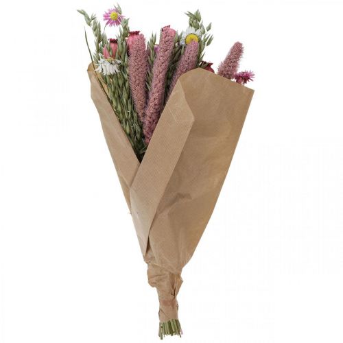 Prodotto Bouquet di fiori secchi bouquet di fiori di campo rosa H50cm 140g