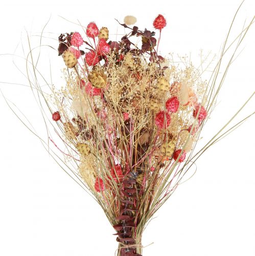 Mazzo secco di fiordaliso fragola cardo rosso sbiancato 150g
