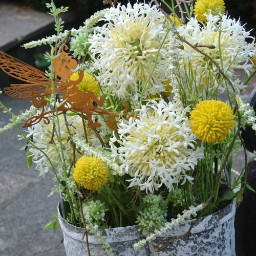 Floristik24 Bacchette Craspedia Giallo Fiori da Giardino Artificiali Fiori di Seta 15pz