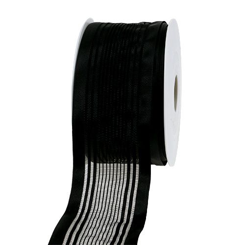 Floristik24 Nastro di tulle, nastro da lutto nero 50mm