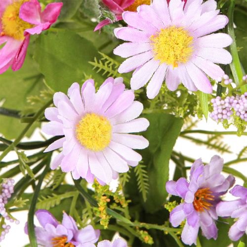 Prodotto Ghirlanda porta margherita estiva artificiale verde viola Ø30cm