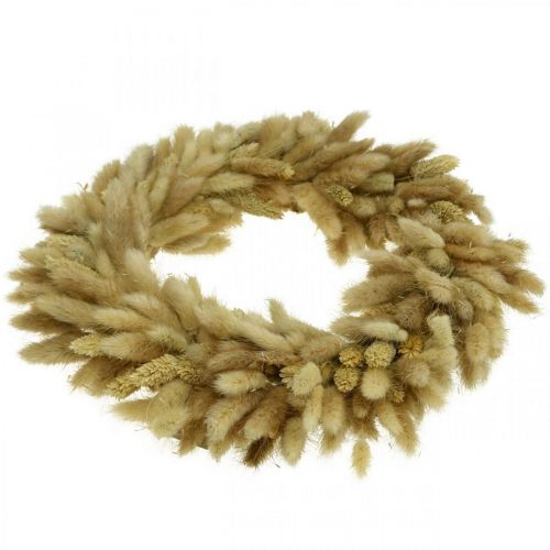 Prodotto Ghirlanda per porta ghirlanda di fiori secchi ghirlanda di velluto erba Lagurus Ø31cm