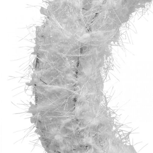 Prodotto Ghirlanda per porta Ghirlanda natalizia bianca ghirlanda decorativa in lana decorazione dell&#39;avvento Ø28cm