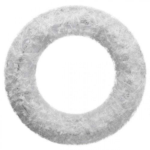 Floristik24 Ghirlanda per porta Ghirlanda natalizia bianca ghirlanda decorativa in lana decorazione dell'avvento Ø28cm
