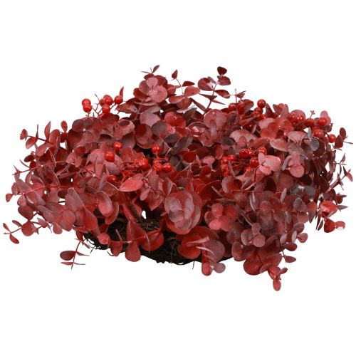 Prodotto Corona di porta eucalipto corona di eucalipto rosso artificiale Ø40cm