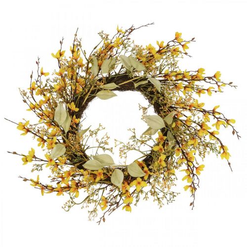 Floristik24 Ghirlanda per porta forsythia corona artificiale decorativa gialla Ø48cm