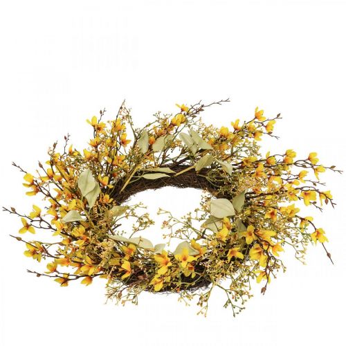 Floristik24 Ghirlanda per porta forsythia corona artificiale decorativa gialla Ø48cm