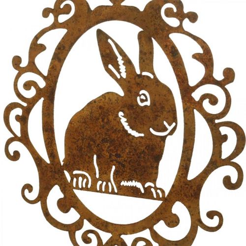 Coniglietto da appendere patina decorazione pasquale coniglietto pasquale in metallo H20cm