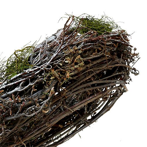 Floristik24 Corona porta con muschio Ø28cm Grigio, verde