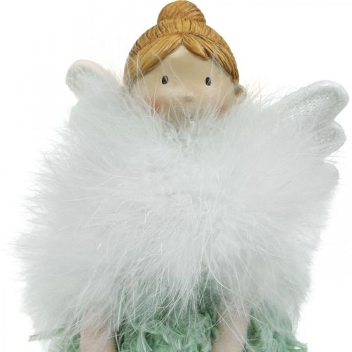 Floristik24 Fermaporta Angelo di Natale Figura Angelo Verde H38cm