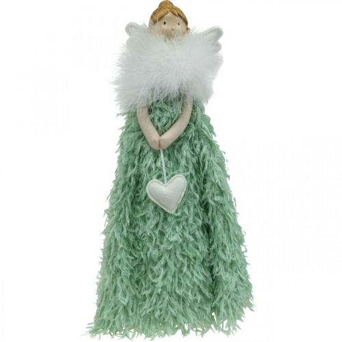 Floristik24 Fermaporta Angelo di Natale Figura Angelo Verde H38cm