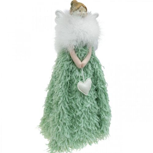 Floristik24 Fermaporta Angelo di Natale Figura Angelo Verde H38cm