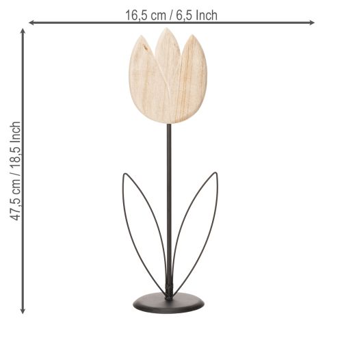 Prodotto Figura decorativa a forma di tulipano su supporto per eleganti accenti in soggiorno, 47,5 cm