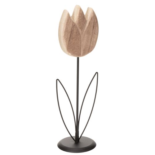 Oggetto decorativo a forma di tulipano su supporto per un design d'interni elegante e senza tempo, 33,5 cm