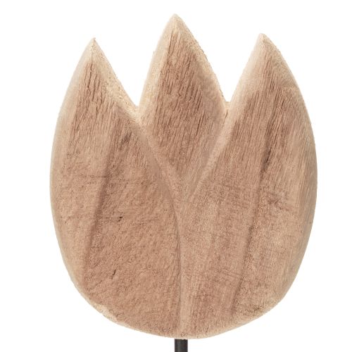 Prodotto Oggetto decorativo a forma di tulipano su supporto per un design d'interni elegante e senza tempo, 33,5 cm