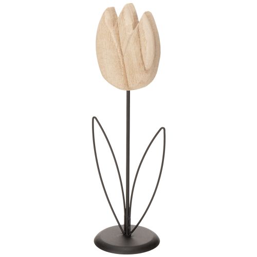 Prodotto Oggetto decorativo a forma di tulipano su supporto per un design d'interni elegante e senza tempo, 33,5 cm
