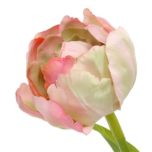 Floristik24 Tulipano rosa, verde 37 cm 6 pezzi