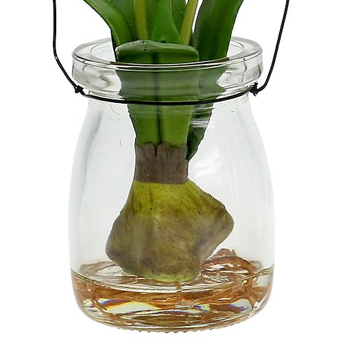 Floristik24 Tulipano bianco in vetro H21cm 1pz