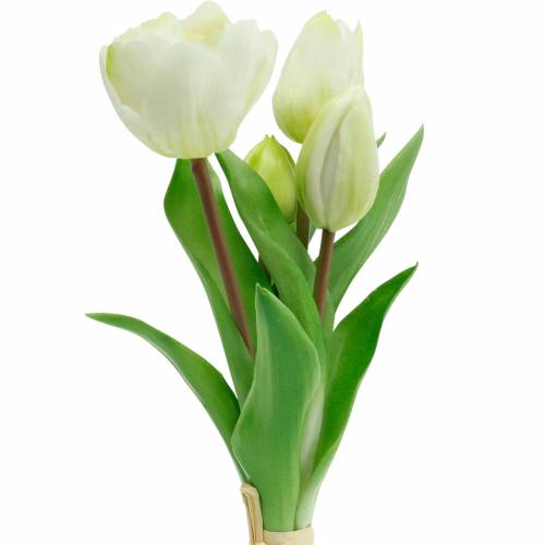 Bouquet di tulipani artificiali Fiori di seta Tulipani Real  Touch White-11897