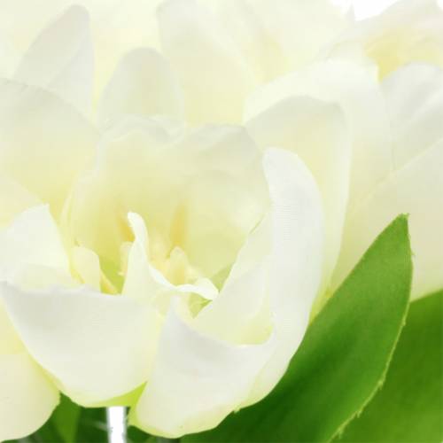 Floristik24 Tulipani decorati primaverili in mazzo bianco 26,5 cm 5 pezzi
