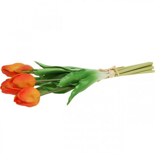 Floristik24 Mazzo di fiori artificiali arancio tulipano artificiale 38 cm 7 pezzi