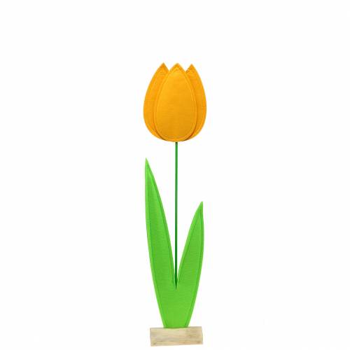 Floristik24 Feltro fiore tulipano giallo H68cm