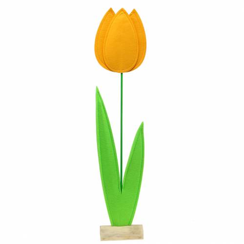 Floristik24 Fiore di feltro tulipano giallo decorazione estiva H88cm