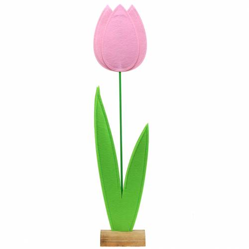 Floristik24 Decorazione vetrina fiore tulipano rosa in feltro H88cm