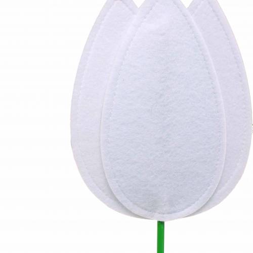Floristik24 Tulipano fiore in feltro bianco H88cm