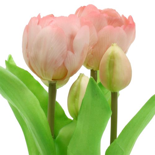 Prodotto Fiori Artificiali in Vaso Tulipani Artificiali Rosa Gialli 22,5 cm