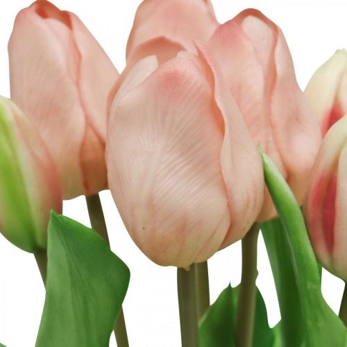 Prodotto Tulipani Artificiali Real-Touch Rosa Pesca 38cm Mazzo da 7pz