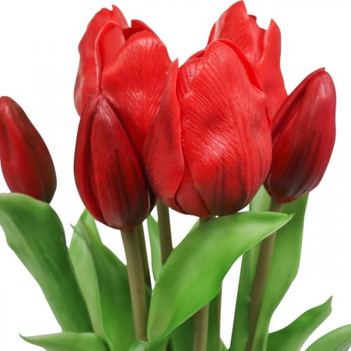 Prodotto Tulipano rosso fiore artificiale decorazione tulipano Real Touch 38cm pacco da 7 pezzi