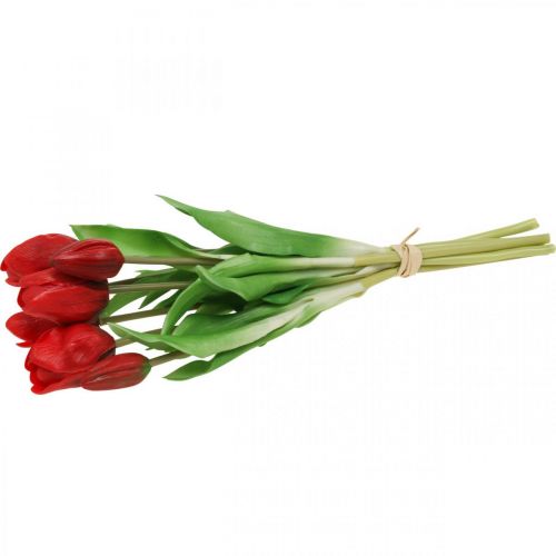 Floristik24 Tulipano rosso fiore artificiale decorazione tulipano Real Touch 38cm pacco da 7 pezzi