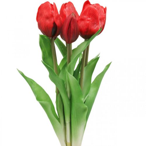 Floristik24 Tulipano rosso fiore artificiale decorazione tulipano Real Touch 38cm pacco da 7 pezzi