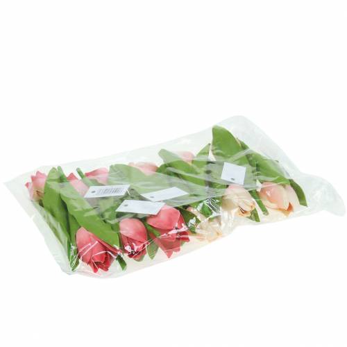 Floristik24 Tulipano mix fiori artificiali rosa albicocca 16 cm 12 pezzi