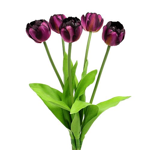Floristik24 Bouquet di tulipani 43 cm viola