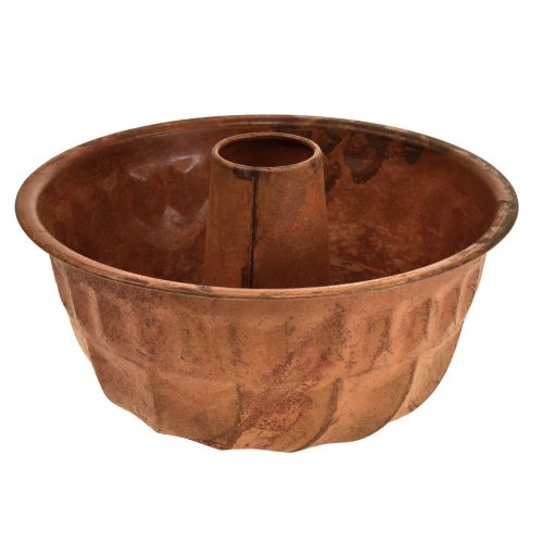 Floristik24 Stampo per torta ruggine per fioriera decorazione cucina in metallo Ø23cm H12cm