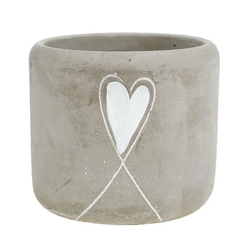 Floristik24 Vaso in cemento con cuore Ø11cm H10cm 5 pezzi