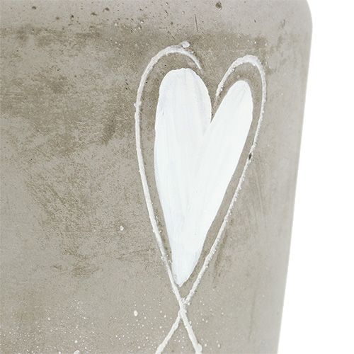 Floristik24 Vaso in cemento con cuore Ø11cm H10cm 5 pezzi