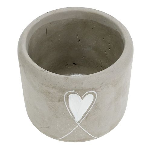 Floristik24 Vaso in cemento con cuore Ø11cm H10cm 5 pezzi