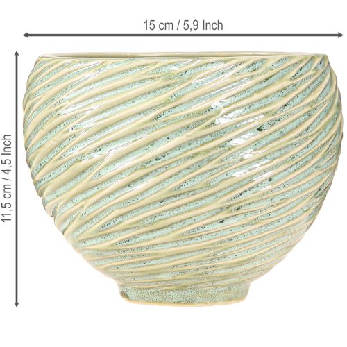 Prodotto Vaso decorativo in ceramica verde Ø15cm H11cm 2pz
