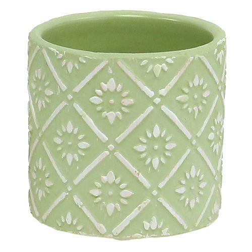 Floristik24 Fioriera verde chiaro con motivo Ø7cm H6,5cm 6 pezzi